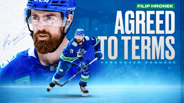 Canucks Agree To Terms with Defenceman Filip Hronek on an 8-Year Contract