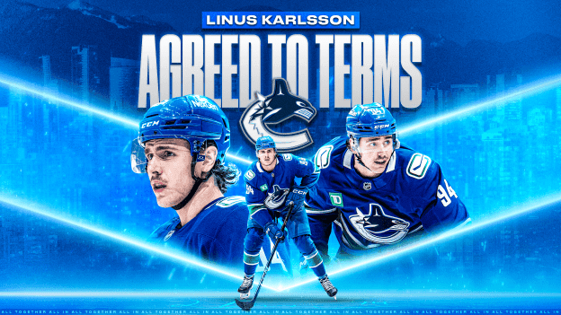 CANUCKS AGREE TO TERMS WITH LINUS KARLSSON ON A ONE-YEAR, ONE-WAY CONTRACT
