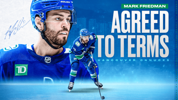 Canucks Agree to Terms with Defenceman Mark Friedman on a One-Year Contract