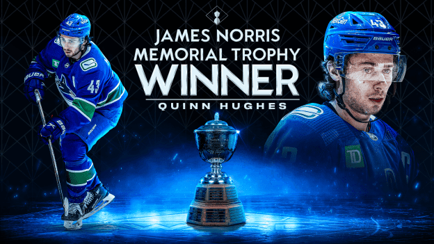 Quinn Hughes Named 2023.24 James Norris Memorial Trophy Winner