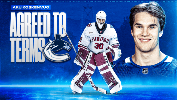 CANUCKS AGREE TO TERMS WITH GOALTENDER AKU KOSKENVUO ON TWO-YEAR, ENTRY-LEVEL CONTRACT
