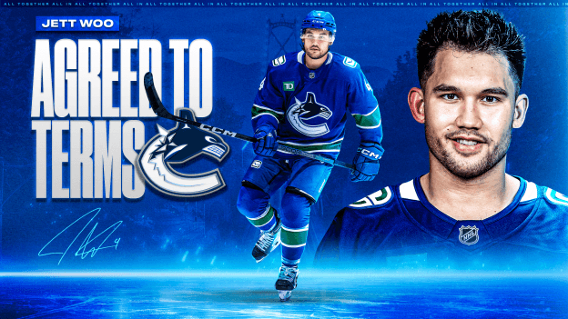 CANUCKS AGREE TO TERMS WITH JETT WOO ON A ONE-YEAR, TWO-WAY CONTRACT